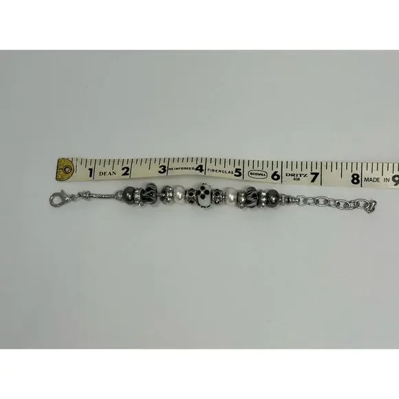 Lot 5 Jewelry Bracelets Costume Bella Perlina Gold Silver Tone Heart Shiny Beads - Picture 7 of 13